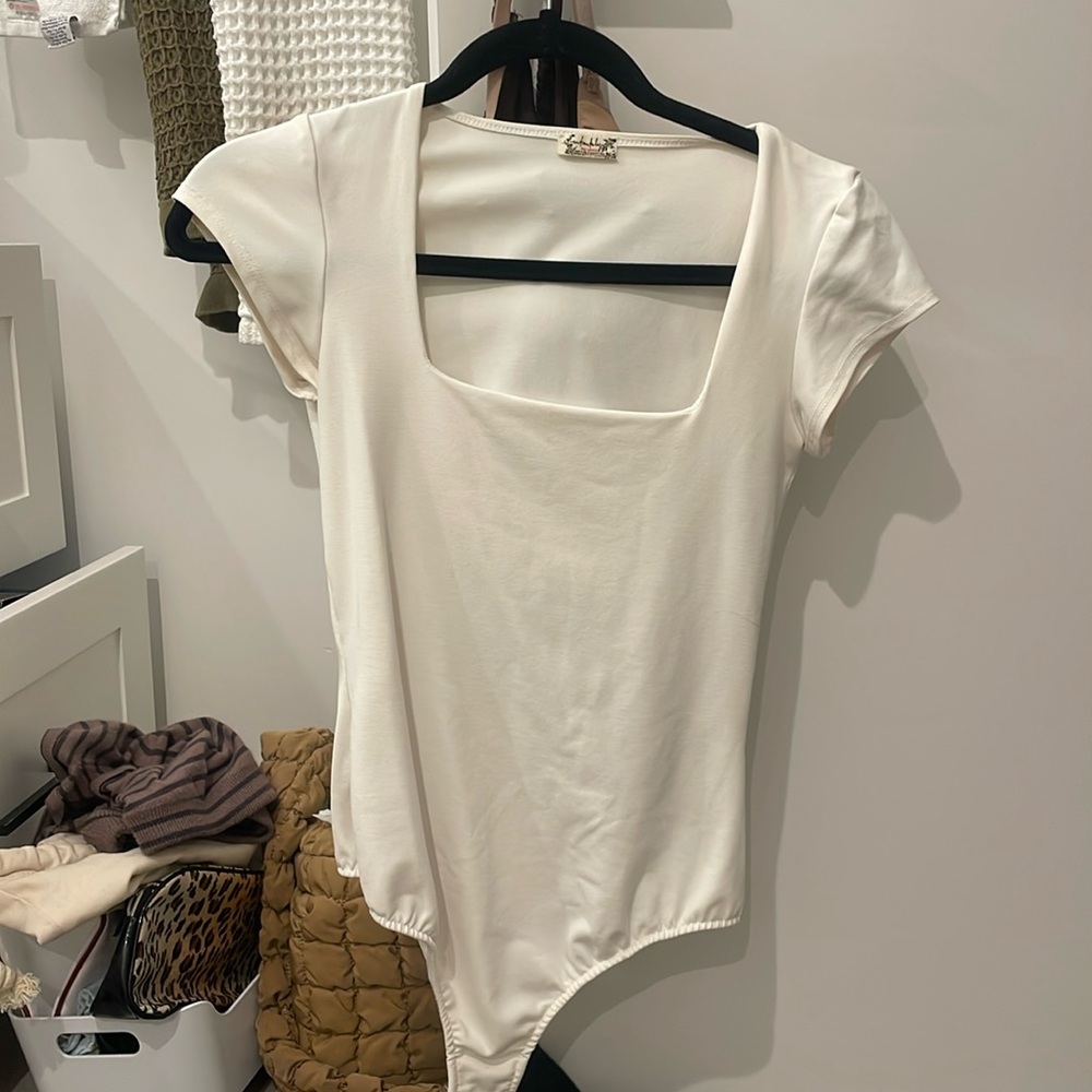 Free People - white square neck bodysuit